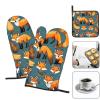 Many Foxes Oven Mitts and Pot Holders SetUltimate Heat Resistant Set for Kitchen and Dining view 3