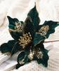 Ansho Pack of 6 Glitter Poinsettia Flower 11 Inches Large Artificial Christmas Flower Decoration Christmas Tree Ornaments Wreath Garland Decoration (Green) view 3