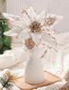 Ansho Pack of 6 Glitter Poinsettia Flower 11 Inches Large Artificial Christmas Flower Decoration Christmas Tree Ornaments Wreath Garland Decoration (Green) view 4