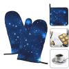 Blue Shining Stars Pattern Oven Mitts and Pot Holders SetUltimate Heat Resistant Set for Kitchen and Dining view 3