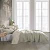 DestinyHomeTex Organic Cotton 4-Layer Muslin Oversized Coverlet (100 x 100 Inches) Lightweight Top Layer Bedspread, Reversible, Breathable & Ultra Soft, No Ironing Required (Sage Green & Beige) view 4