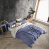 DestinyHomeTex Organic Cotton 4-Layer Muslin King Coverlet Bedspread (95 x 106 Inches)  Lightweight Top Layer, Dual Color, Ultra Soft & Breathable, No Ironing Required, Pre-Washed (Blue & Beige) view 1