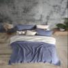 DestinyHomeTex Organic Cotton 4-Layer Muslin King Coverlet Bedspread (95 x 106 Inches)  Lightweight Top Layer, Dual Color, Ultra Soft & Breathable, No Ironing Required, Pre-Washed (Blue & Beige) view 2