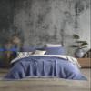 DestinyHomeTex Organic Cotton 4-Layer Muslin King Coverlet Bedspread (95 x 106 Inches)  Lightweight Top Layer, Dual Color, Ultra Soft & Breathable, No Ironing Required, Pre-Washed (Blue & Beige) view 3