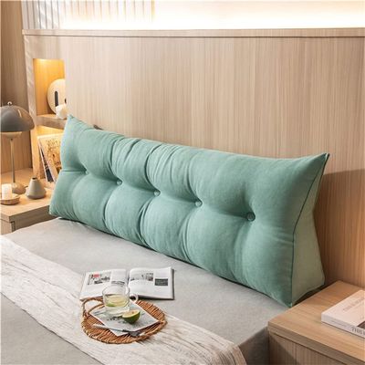 Reading Solid Color Triangular Headboard Pillow, Triangle Cushion Pillow,Bolster Positioning Support Wedge Pillow Removable(Size:150x20x45cm(59x7.8x17.8),Color:Light Blue)