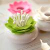 Toothpick Dispenser Toothpick cotton swab flower design storage container Toothpick storage tube with lid Toothpick Holder (Color : Black) view 3