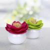 Toothpick Dispenser Toothpick cotton swab flower design storage container Toothpick storage tube with lid Toothpick Holder (Color : Black) view 4