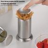 Toothpick Dispenser Automatic Toothpick Holder with Click Lock Stainless-Steel Toothpick Dispenser Cotton Swab Organizer Table Toothpick Storage Box Toothpick Holder (Color : C) view 3