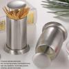 Toothpick Dispenser Automatic Toothpick Holder with Click Lock Stainless-Steel Toothpick Dispenser Cotton Swab Organizer Table Toothpick Storage Box Toothpick Holder (Color : C) view 4