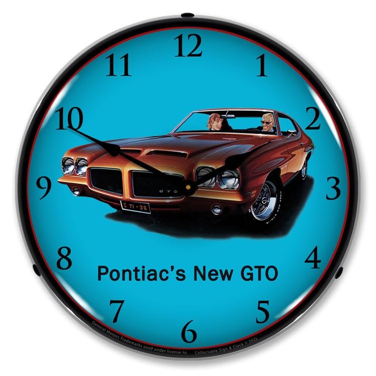 1971 Pontiac GTO LED Lighted Clock