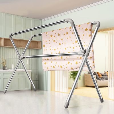 Foldable Clothes Drying Rack X-shaped Drying Rack,Adjustable High Capacity Garment Rack, Clothes Drying Rack Indoor,Stainless Steel Laundry Drying Rack, For Indoor Outdoor And The Balcony,Length Adjus