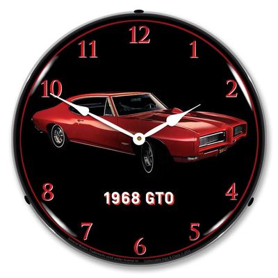 1968 Pontiac GTO Red LED Lighted Clock