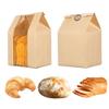 GRANDAN 25 Packs Large Paper Bread Bags for Homemade Bread, Kraft Paper Bakery Bags with Window for Sourdough Toast Packing Storage, Baked Loaf Gifting Bag Bonus Label Seal Stickers 12.6x8.3x4.0 inch view 1