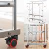 Foldable Clothes Drying Rack Foldable Portable Space Saving Clothes Drying Rack, Movable Drying Rack With 4 Castors, Stainless Steel Laundry Drying Rack, For Laundry, Bathroom, Balcony,Double Pole Dry view 4