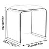 WIGING Clear Acrylic Stool, Transparent Shower Stool Bath Seat with Padded Seat, Makeup Room Vanity Stool, No Assembly Required (Color : Black, Size : 41x30x45cm/16.14x11.81x17.71in) view 2