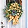 Golden Christmas Ball, Pine Needle Garland, Christmas Garland, Window, Rattan Door Hanging Decoration view 2