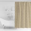Shower Curtain, Rustic Moroccan Geometric Quatrefoil Yellow Lattice Washable Shower Curtain with Hooks Bath Decor Fabric Shower Curtains for Bathroom, Hotel, Stalls, Bathtubs, 60x72 in view 2