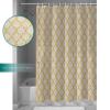Shower Curtain, Rustic Moroccan Geometric Quatrefoil Yellow Lattice Washable Shower Curtain with Hooks Bath Decor Fabric Shower Curtains for Bathroom, Hotel, Stalls, Bathtubs, 60x72 in view 3
