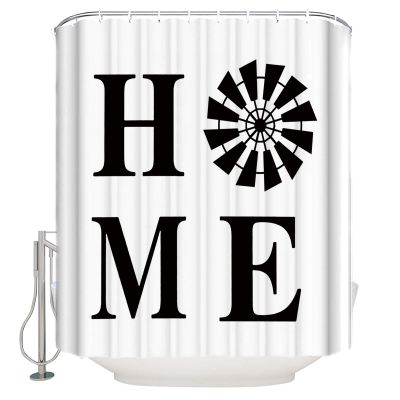 Shower Curtain, Home Sign Windmill Rustic Farmhouse Washable Shower Curtain with Hooks Bath Decor Fabric Shower Curtains for Bathroom, Hotel, Stalls, Bathtubs, 72x84 in