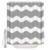 Shower Curtain, Grey Wavy Stripes Washable Shower Curtain with Hooks Bath Decor Fabric Shower Curtains for Bathroom, Hotel, Stalls, Bathtubs, 36x72 in view 1