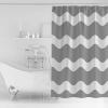 Shower Curtain, Grey Wavy Stripes Washable Shower Curtain with Hooks Bath Decor Fabric Shower Curtains for Bathroom, Hotel, Stalls, Bathtubs, 36x72 in view 2