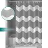 Shower Curtain, Grey Wavy Stripes Washable Shower Curtain with Hooks Bath Decor Fabric Shower Curtains for Bathroom, Hotel, Stalls, Bathtubs, 36x72 in view 3