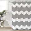 Shower Curtain, Grey Wavy Stripes Washable Shower Curtain with Hooks Bath Decor Fabric Shower Curtains for Bathroom, Hotel, Stalls, Bathtubs, 36x72 in view 4