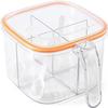 MAYABI seasoning box,condiment holder, Clear Seasoning Box,4 Compartments Spice Jar,Seasoning Jars With Lid And Spoon,Moisture proof Transparent Spice Containers For Seasonings Green (Color : Orange) view 1