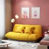 ESRADA Folding Lazy Sofa Double Sofa Bed Adjustable Floor Chair Bed with 2 Pillow Padded Resting Lounger Sleeper for Bedroom Living Room Balcony yellow-180CM view 1