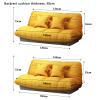 ESRADA Folding Lazy Sofa Double Sofa Bed Adjustable Floor Chair Bed with 2 Pillow Padded Resting Lounger Sleeper for Bedroom Living Room Balcony yellow-180CM view 2