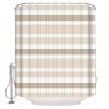 Shower Curtain, Beige Brown White Stripe Washable Shower Curtain with Hooks Bath Decor Fabric Shower Curtains for Bathroom, Hotel, Stalls, Bathtubs, 66x72 in view 1