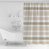 Shower Curtain, Beige Brown White Stripe Washable Shower Curtain with Hooks Bath Decor Fabric Shower Curtains for Bathroom, Hotel, Stalls, Bathtubs, 66x72 in view 2