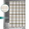 Shower Curtain, Beige Brown White Stripe Washable Shower Curtain with Hooks Bath Decor Fabric Shower Curtains for Bathroom, Hotel, Stalls, Bathtubs, 66x72 in view 3