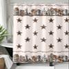 Houseown Shower Curtain, American Country Building Star Berries Retro Washable Shower Curtain with Hooks Bath Decor Fabric Shower Curtains for Bathroom, Hotel, Stalls, Bathtubs, 72x78 in view 3