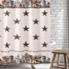 Houseown Shower Curtain, American Country Building Star Berries Retro Washable Shower Curtain with Hooks Bath Decor Fabric Shower Curtains for Bathroom, Hotel, Stalls, Bathtubs, 72x78 in view 4