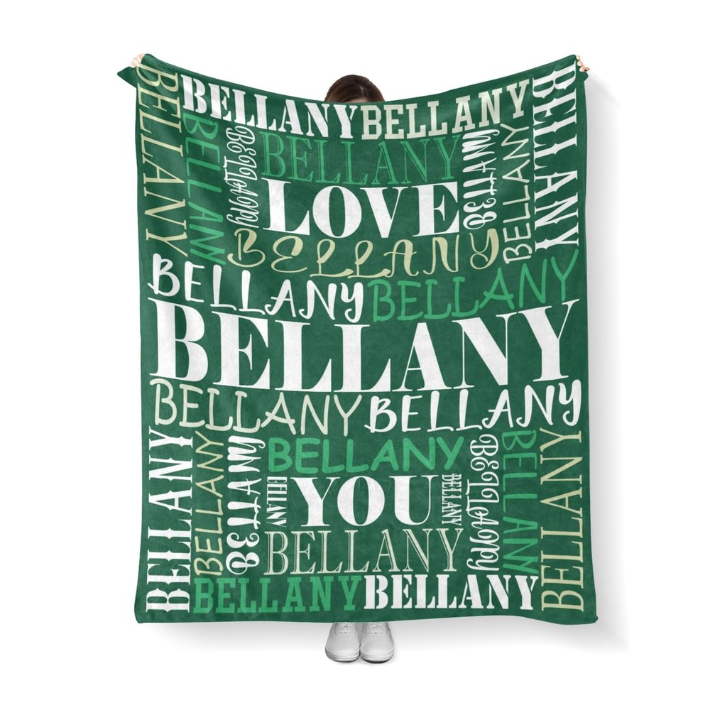 Personalized Name Blanket for Kids Boys Girls Children Custom Baby Blanket with Multiple Fonts for Bed Couch Room Soft Throw Blanket Gifts for Christmas Halloween Birthday Anniversary(Dark Green)
