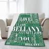 Personalized Name Blanket for Kids Boys Girls Children Custom Baby Blanket with Multiple Fonts for Bed Couch Room Soft Throw Blanket Gifts for Christmas Halloween Birthday Anniversary(Dark Green) view 2