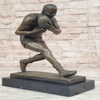 Athletic Bronze Sculpture Rugby Player Made by Lost Wax Method Large Statue Art Dcor Figurine Sale by Classy Bronze