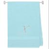 Embroidered Terry Cotton Bath Towel for Bath, Shower - Personalized Gift - Cover up Towel for Swimming Pool, and Bath - 35 x 65 inches - Nautical Teal Color Towel - Silver Script Initial X view 1