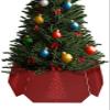 Christmas Tree Collar Tree Box Stand Cover,Christmas Artificial/Pencil/Silm/Skinny Tree Ring 6 Packs Collapsible Tree Skirt for Christmas Xmas Tree,Modern Minimalist Xmas Tree Red Stripes 14.5"x10" view 1