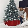 Christmas Tree Collar Tree Box Stand Cover,Christmas Artificial/Pencil/Silm/Skinny Tree Ring 6 Packs Collapsible Tree Skirt for Christmas Xmas Tree,Modern Minimalist Xmas Tree Red Stripes 14.5"x10" view 3