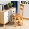4 Tier Folding Step Stool Creative Transforming Fold Up Library Steps Step Ladder Chair Kitchen Office Use Multifunctional 2-in-1 Portable Wood Stepladder view 3