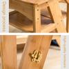 4 Tier Folding Step Stool Creative Transforming Fold Up Library Steps Step Ladder Chair Kitchen Office Use Multifunctional 2-in-1 Portable Wood Stepladder view 4