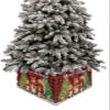 Christmas Tree Collar Tree Box Stand Cover,Christmas Squirrel Artificial/Pencil/Silm/Skinny Tree Ring 4 Packs Collapsible Tree Skirt for Christmas Xmas Tree,Shabby Chic Buffalo Plaid Red 17"x10" view 1