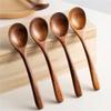 Teaspoons 4-piece Set Of Creative Simple Wooden Spoon Rice Spoon Soup Spoon Coffee Spoon Home Dining Spoon Coffee Spoons view 3
