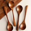 Teaspoons 4-piece Set Of Creative Simple Wooden Spoon Rice Spoon Soup Spoon Coffee Spoon Home Dining Spoon Coffee Spoons view 4