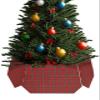 Christmas Tree Collar Tree Box Stand Cover,Christmas Artificial/Pencil/Silm/Skinny Tree Ring 6 Packs Collapsible Tree Skirt for Christmas Xmas Tree,Country Rustic Red Green Buffalo Lattice 14.5"x10" view 1