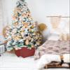 Christmas Tree Collar Tree Box Stand Cover,Christmas Artificial/Pencil/Silm/Skinny Tree Ring 6 Packs Collapsible Tree Skirt for Christmas Xmas Tree,Country Rustic Red Green Buffalo Lattice 14.5"x10" view 4