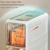Bathroom Floor Cabinet Storage 4-Tier Slim Toilet Paper Storage Cabinet with Clear Drawers and Casters Large Capacity Narrow Vertical Dresser Tower for Small Spaces Gaps, Space Saving view 3