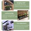Ceiling Shelf Floating Decorations Shelves - Suspended Storage Shelving Flower Pot Stand Wine Holder, Wrought Iron Hanging Racking for Bar/Restaurant/Kitchen (Size : 120x25x15cm) view 4